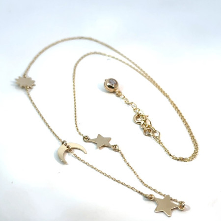 Kenzari Jewellery 14k Gold Chain with charms for Women - 2.31 Grams