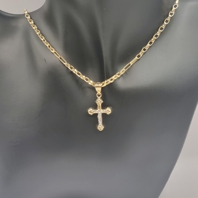Kenzari Jewellery 14k Gold Necklace with Cross Pendant for Women - 5.44 Grams