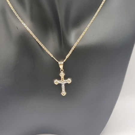 Kenzari Jewellery 14k Gold Necklace with Cross Pendant for Women - 2.86 Grams