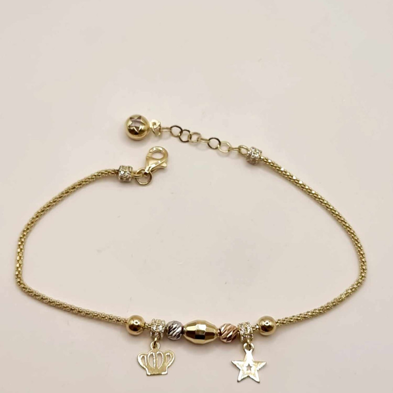 Kenzari Jewellery 14k Gold Charm Bracelet for women-3.63 Grams
