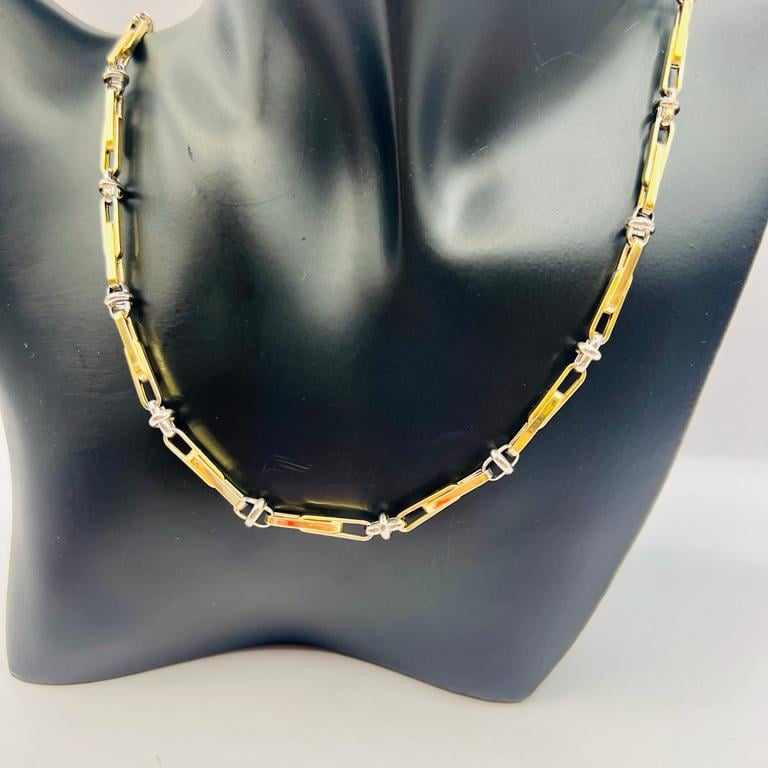 Kenzari Jewellery 14k Gold Two Tone Necklace for Men - 11.96 Grams