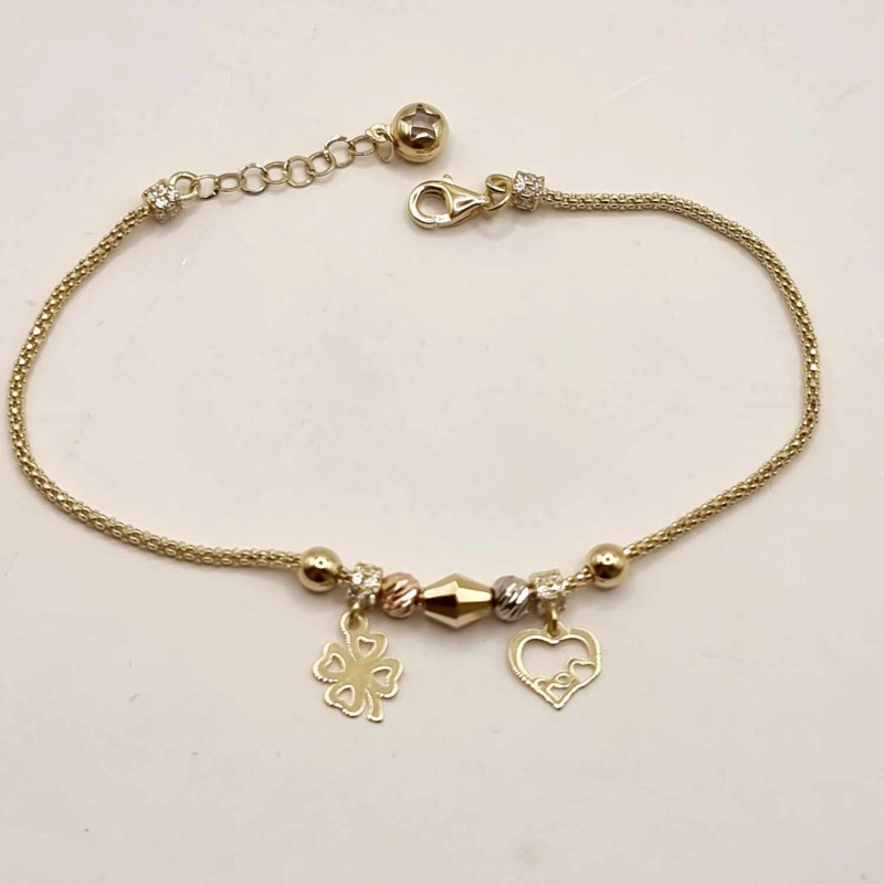 Kenzari Jewellery 14k Gold Charm Bracelet for women-3.75 Grams