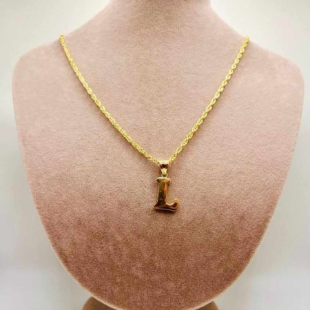Kenzari Jewellery 14k Gold Necklace with "L" Pendant for Women - 3.61 Grams Kenzari Jewellery 14k Gold Necklace with "L" Pendant for Women - 3.61 Grams