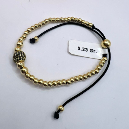 Kenzari Jewellery 14k Gold String Bracelet for Men - 5.33 Grams