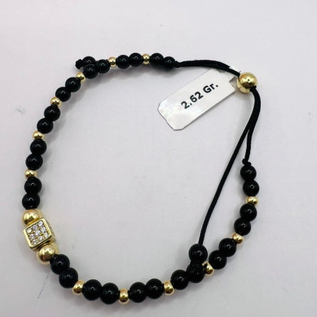 Kenzari Jewellery 14k Gold String Bracelet for Men - 2.62 Grams