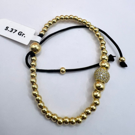 Kenzari Jewellery 14k Gold String Bracelet for Men - 5.37 Grams