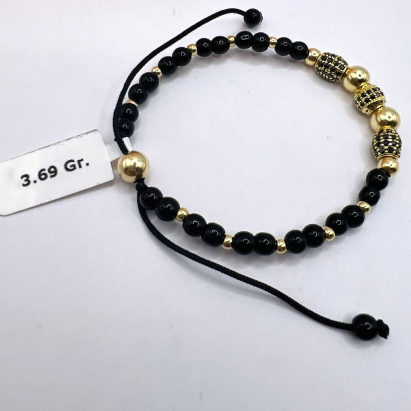 Kenzari Jewellery 14k Gold String Bracelet for Men - 3.69 Grams