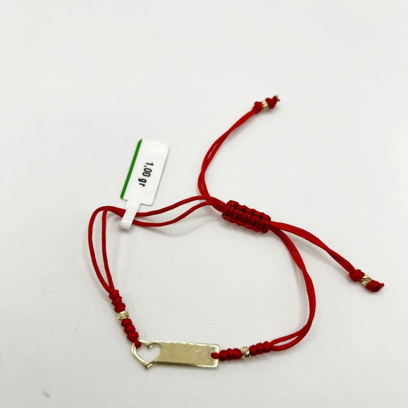 Kenzari Jewellery 14k Gold Red String Bracelet for Women - 1 Gram