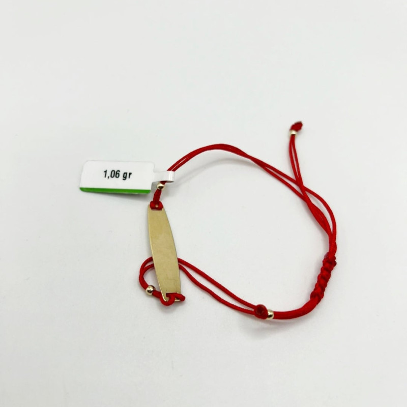 Kenzari Jewellery 14k Gold Red String Bracelet for Women - 1.06 Grams