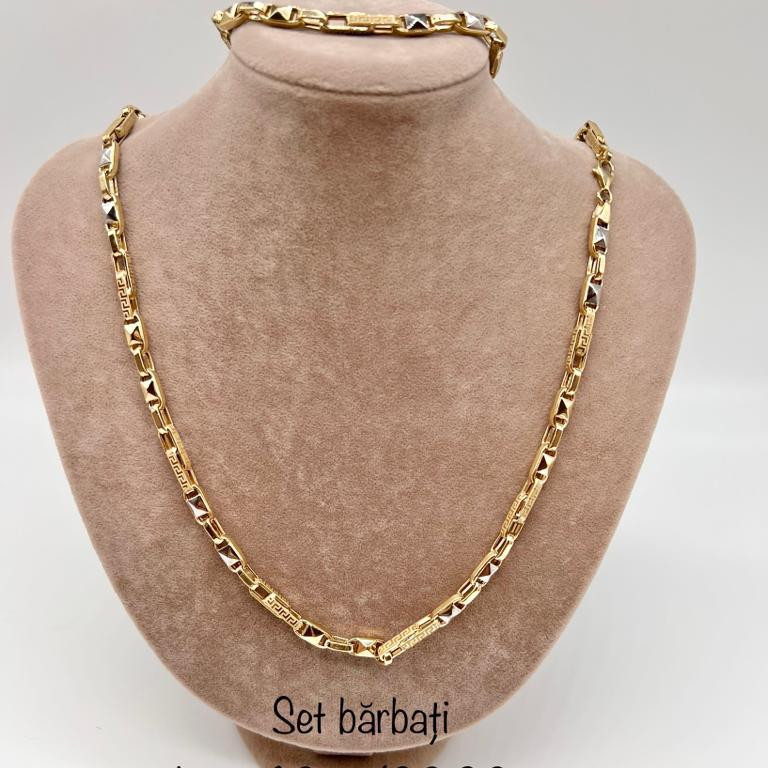 Men's necklace and bracelet gold 14K