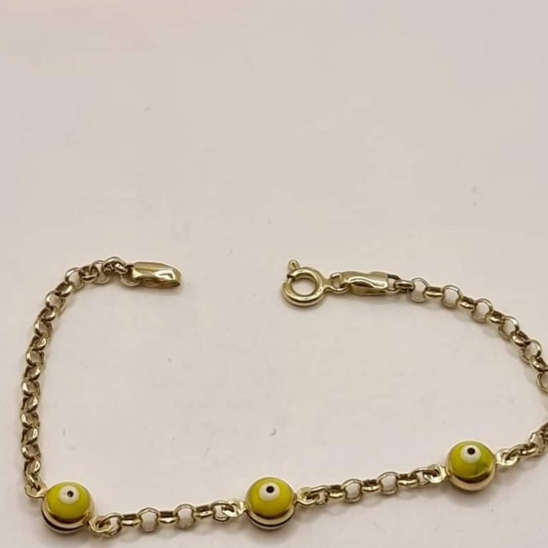 Kenzari Jewellery 14k Gold chain with Accents Bracelet for Kids - 2.18 Grams