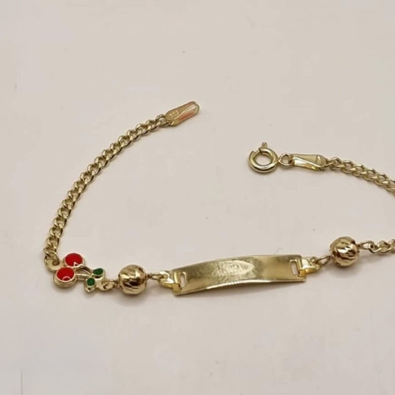 Kenzari Jewellery 14k Gold Nameplate with Accents Bracelet for Kids - 1.76 Grams