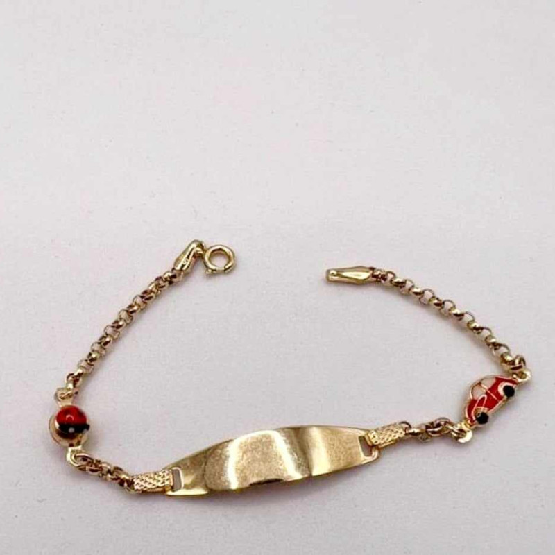 Kenzari Jewellery 14k Gold Nameplate with Colourful accents Bracelet for Kids - 2.29 Grams