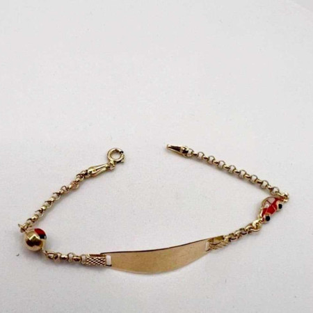 Kenzari Jewellery 14k Gold Nameplate with Accents Bracelet for Kids - 2.30 Grams Kenzari Jewellery 14k Gold Nameplate with Accents Bracelet for Kids - 2.30 Grams