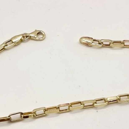 Kenzari Jewellery 14k Gold Rectangle Link Bracelet for Men -3.10 Grams