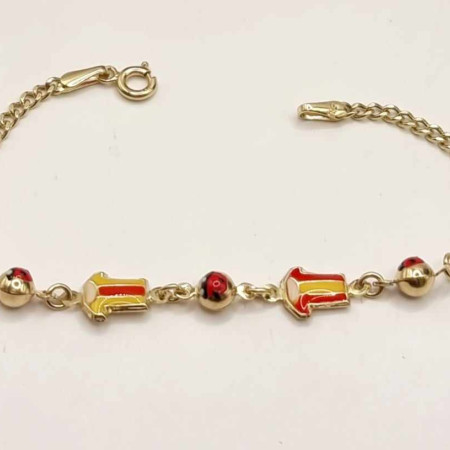 Kenzari Jewellery 14k Gold Chain with Accents Bracelet for Kids - 2.30 Grams Kenzari Jewellery 14k Gold Chain with Accents Bracelet for Kids - 2.30 Grams