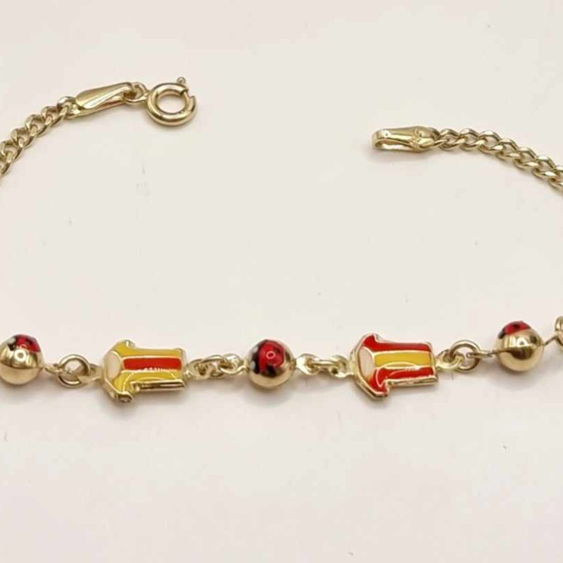 Kenzari Jewellery 14k Gold Chain with Accents Bracelet for Kids - 2.30 Grams