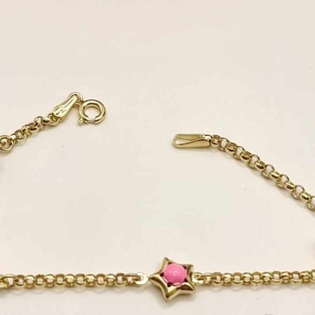 Kenzari Jewellery 14k Gold Chain with Accents Bracelet for Kids - 3.38 Grams Kenzari Jewellery 14k Gold Chain with Accents Bracelet for Kids - 3.38 Grams