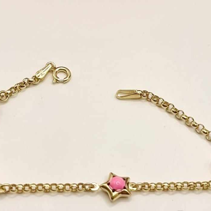 Kenzari Jewellery 14k Gold Chain with Accents Bracelet for Kids - 3.38 Grams