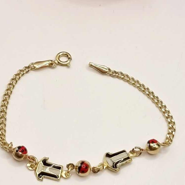 Kenzari Jewellery 14k Gold Chain with Accents Bracelet for Kids - 2.23 Grams