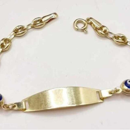 Kenzari Jewellery 14k Gold Nameplate Bracelet for Kids - 2.43 Grams