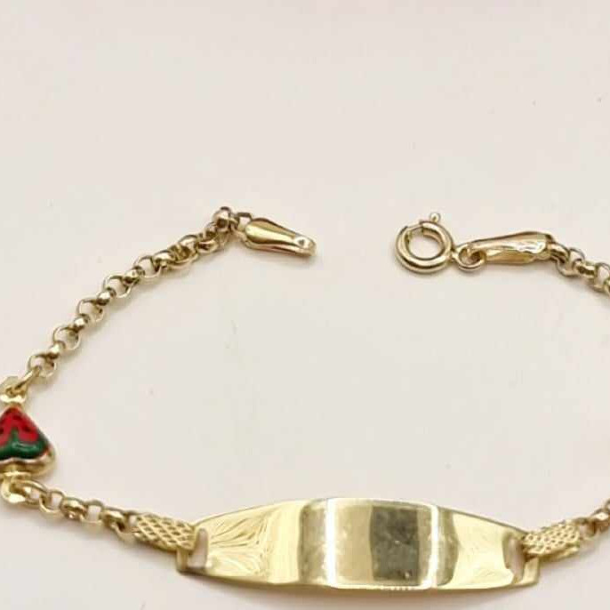 Kenzari Jewellery 14k Gold Nameplate Bracelet for Kids - 2.35 Grams Kenzari Jewellery 14k Gold Nameplate Bracelet for Kids - 2.35 Grams