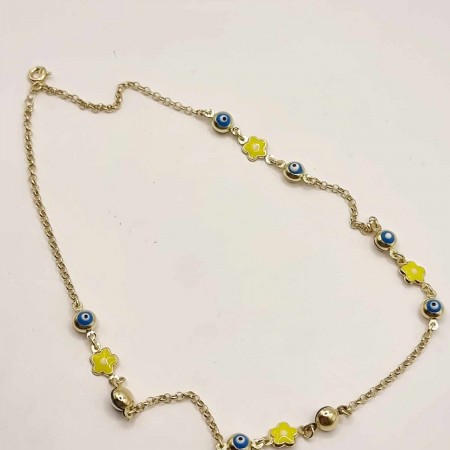 Kenzari Jewellery 14k Gold Charms Necklace for Kids - 5.81 Grams