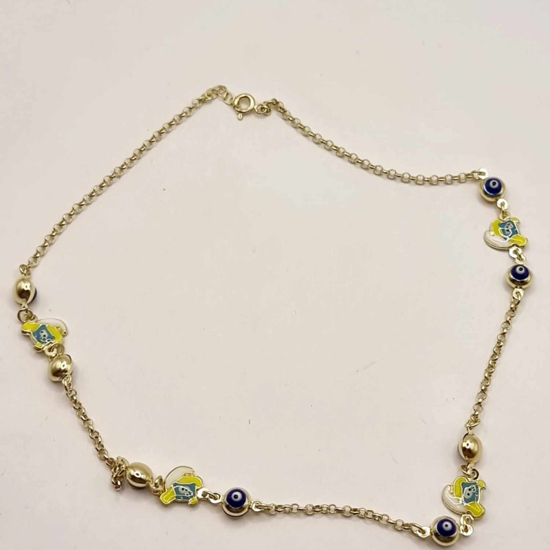 Kenzari Jewellery 14k Gold Charms Necklace for Kids - 5.89 Grams