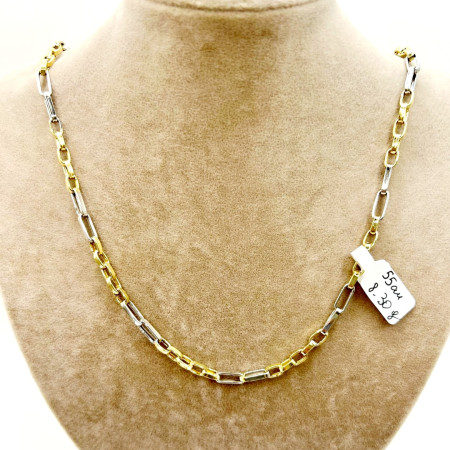Kenzari Jewellery 14k Gold Two Tone Necklace for Men - 8.30 Grams Kenzari Jewellery 14k Gold Two Tone Necklace for Men - 8.30 Grams