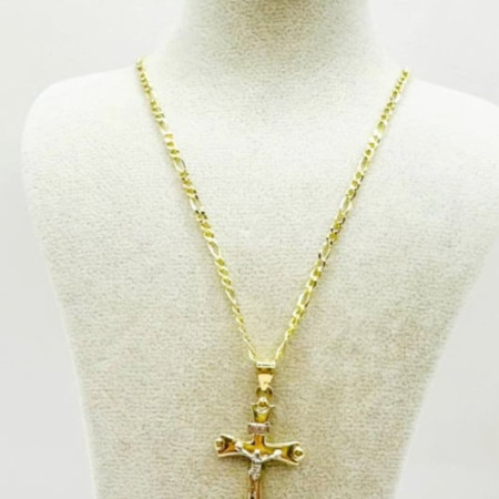 Kenzari Jewellery 14k Gold Necklace with Cross Pendant for Women - 3.05 Grams