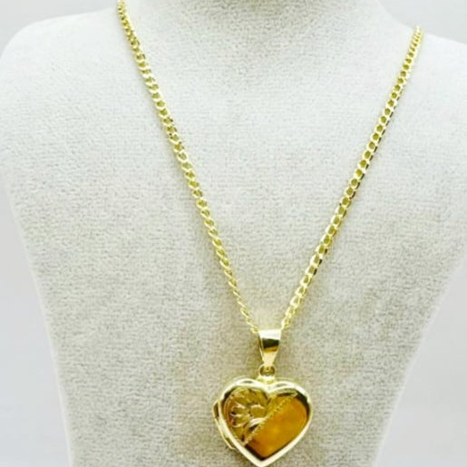 Kenzari Jewellery 14k Gold Necklace with Heart Pendant for Women - 5.45 Grams