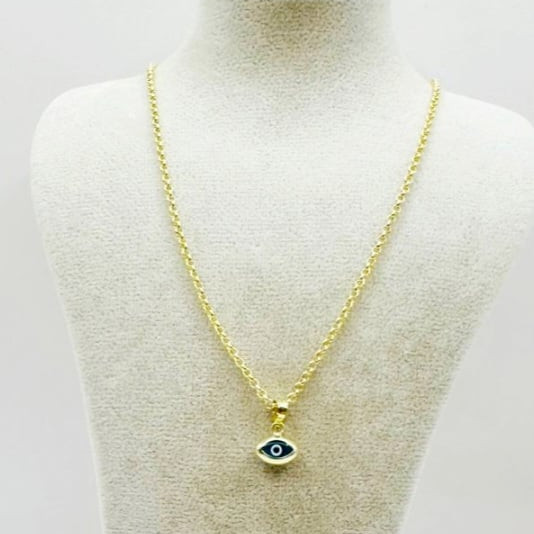 Kenzari Jewellery 14k Gold Necklace with Eye Pendant for Women - 1.93 Grams