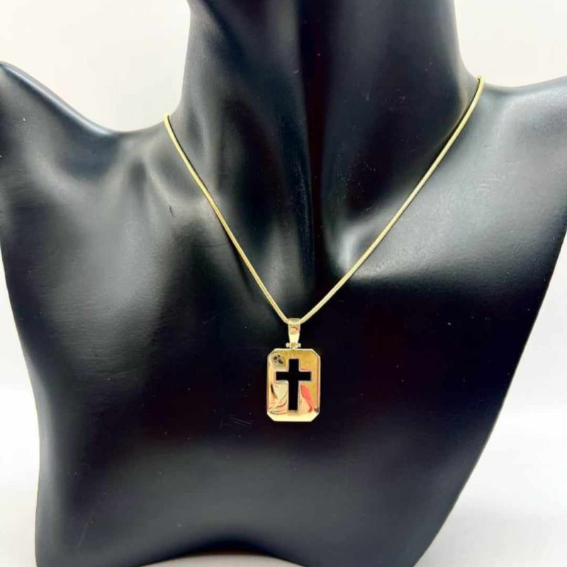 Kenzari Jewellery 14k Gold Necklace with Cross Pendant for Women - 6.69 Grams