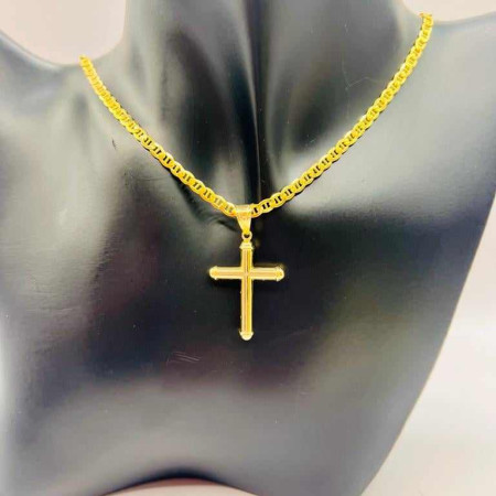 Kenzari Jewellery 14k Gold Necklace with Cross for Women - 5.72 Grams