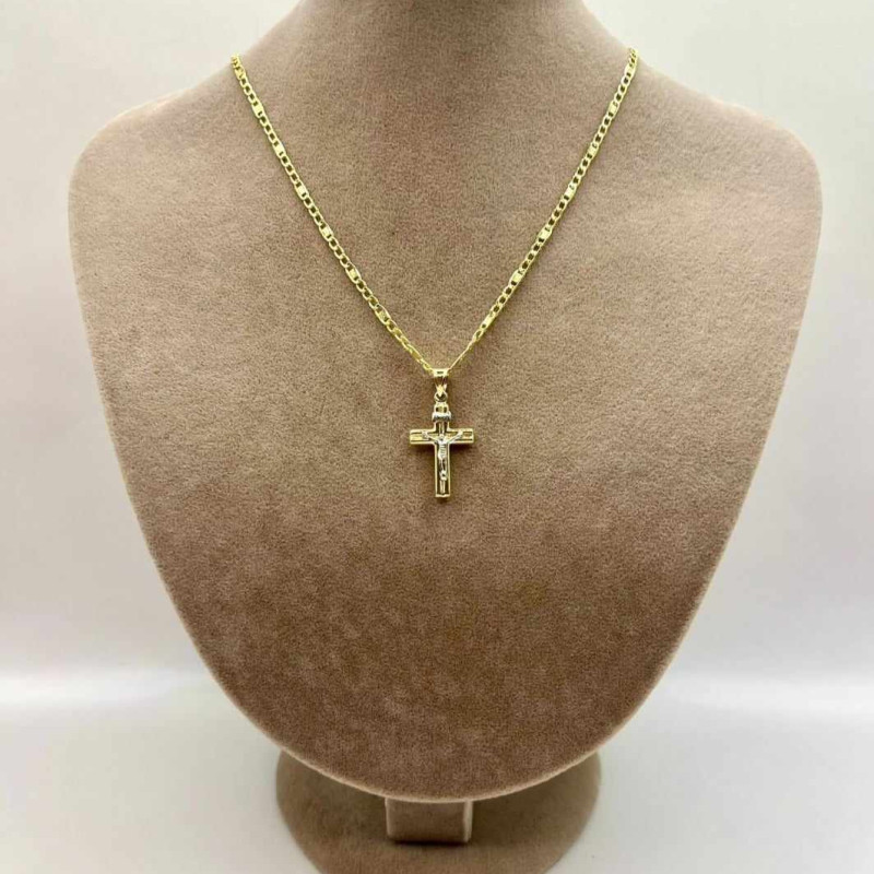 Kenzari Jewellery 14k Gold Necklace with Cross Pendant for Women - 3.99 Grams