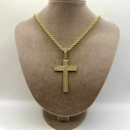 Kenzari Jewellery 14k Gold Necklace with Cross Pendant for Women - 19.25 Grams