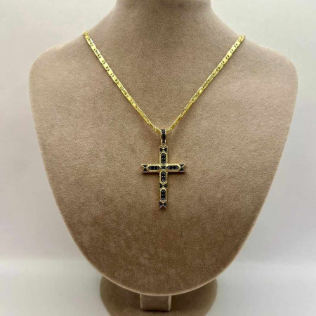 Kenzari Jewellery 14k Gold Necklace with Cross Pendant for Women - 11.38 Grams