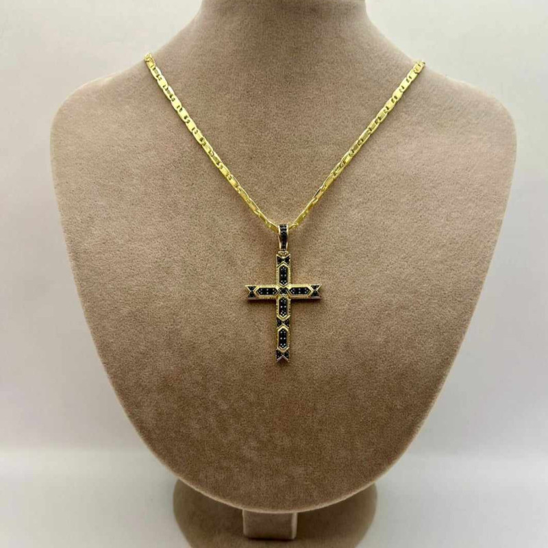 Kenzari Jewellery 14k Gold Necklace with Cross Pendant for Women - 11.38 Grams