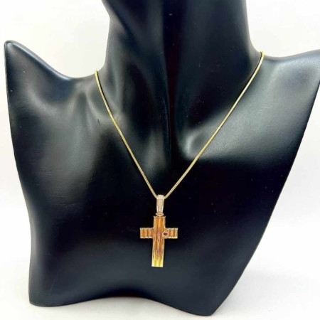 Kenzari Jewellery 14k Gold Necklace with Cross Pendant for Women - 7.14 Grams Kenzari Jewellery 14k Gold Necklace with Cross Pendant for Women - 7.14 Grams