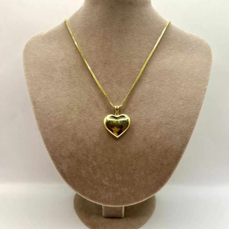 Kenzari Jewellery 14k Gold Necklace with Heart Pendant for Women - 7.92 Grams