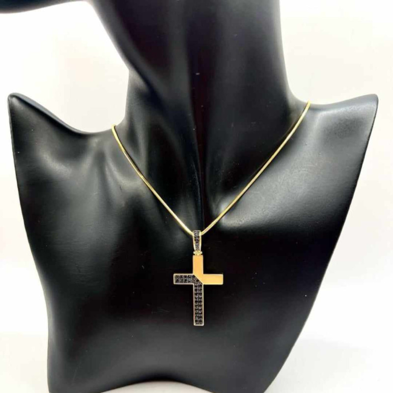 Kenzari Jewellery 14k Gold Necklace with Cross Pendant for Women - 9.91 Grams