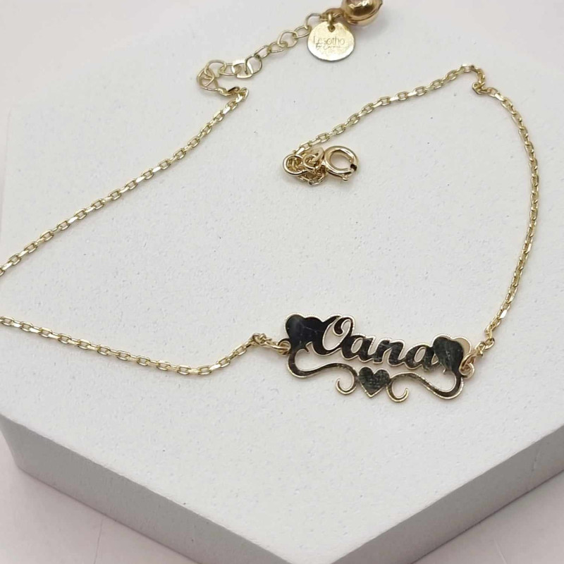 Kenzari Jewellery 14k Gold Women Bracelet with Name -3.06 Grams