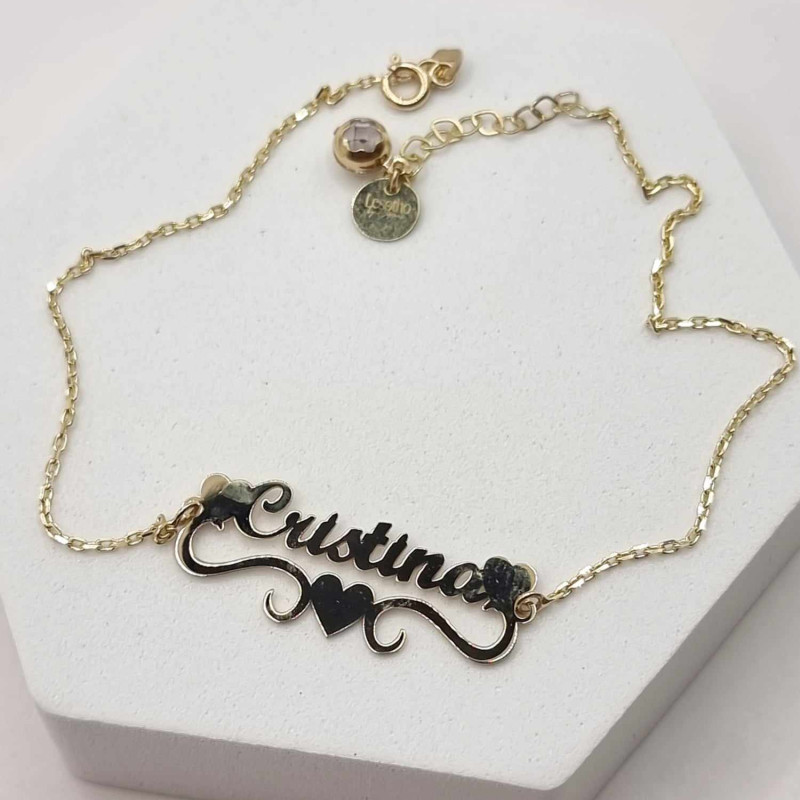 Kenzari Jewellery 14k Gold Women Casual Bracelet with Name -3.27 Grams