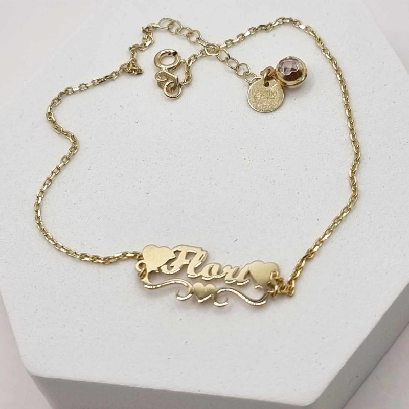 Kenzari Jewellery 14k Gold Women Casual Bracelet with Name -2.90 Grams