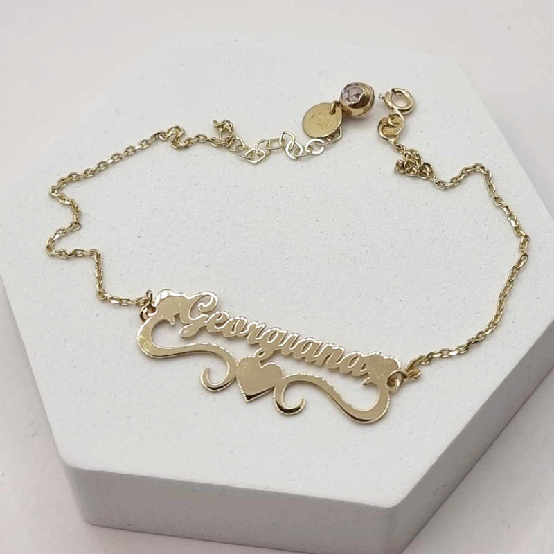 Kenzari Jewellery 14k Gold Women Casual Bracelet with Name -3.70 Grams