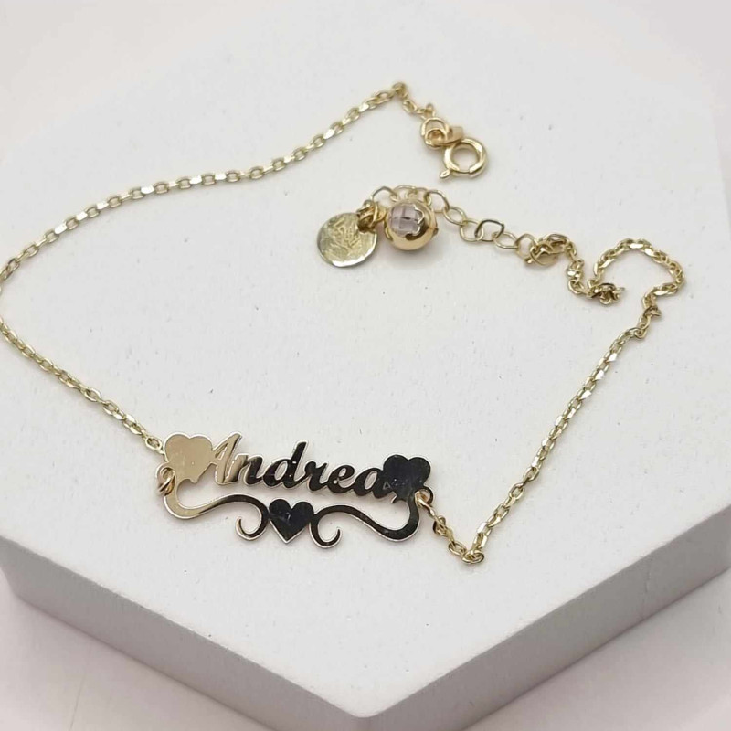 Kenzari Jewellery 14k Gold Casual Bracelet with Name for Women-3.06 Grams