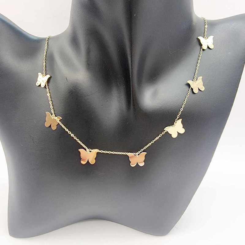 Kenzari Jewellery 14k Gold Butterfly Necklace for Women - 4.17 Grams