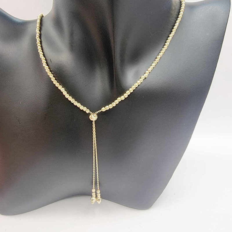 Kenzari Jewellery 14k Gold Chain Bead Necklace for Women - 7.27 Grams