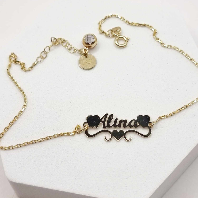 Kenzari Jewellery 14k Gold Casual Bracelet with Name for women -2.90 Grams