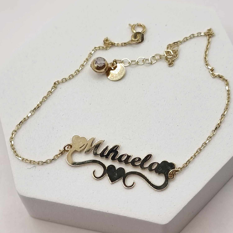 Kenzari Jewellery 14k Gold Women Casual Bracelet with Name -3.43 Grams